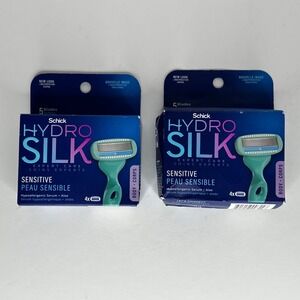 Schick Hydro Silk Sensitive Hypoallergenic Serum Aloe (4) Cartridges *LOT OF 2*